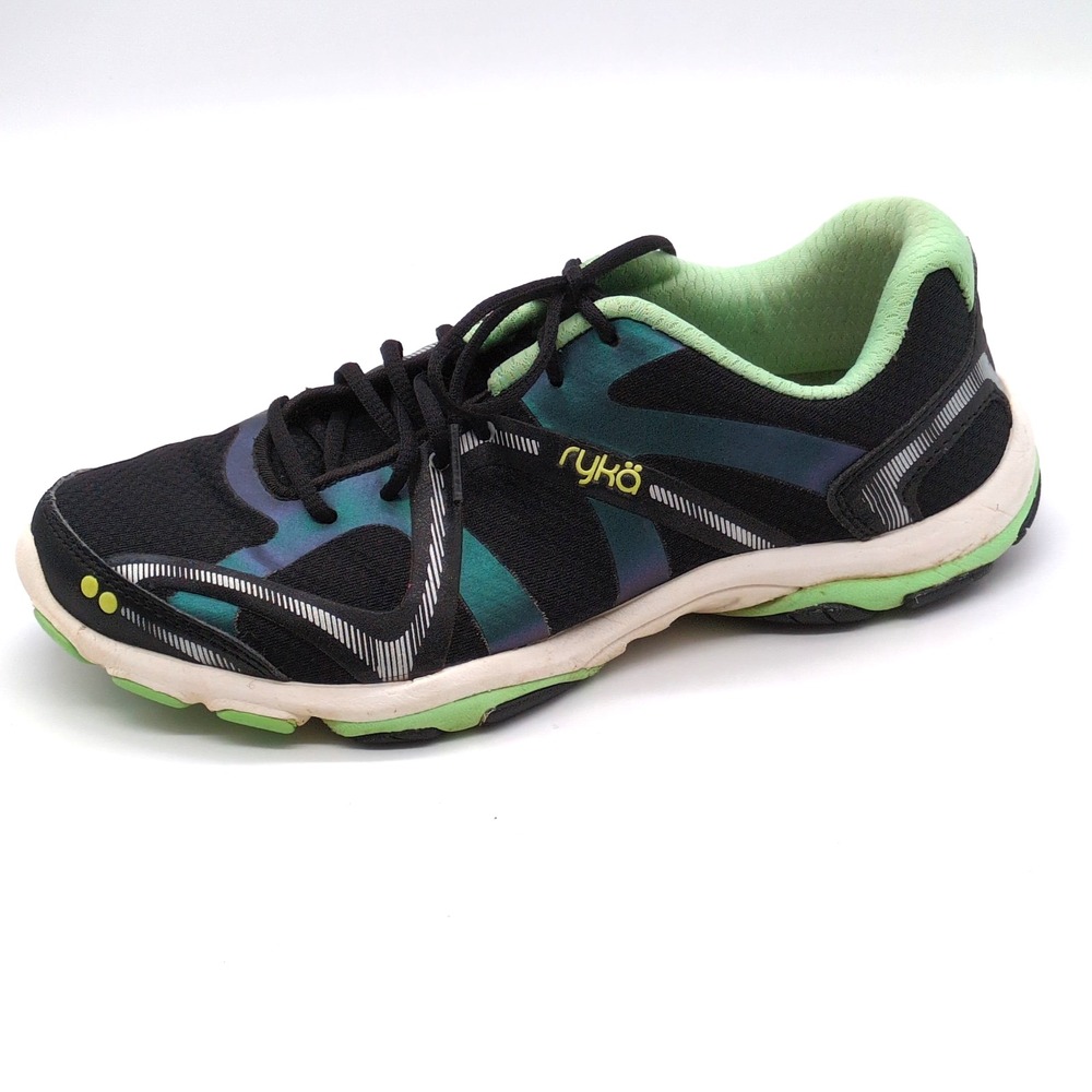 Ryka Shoes Womens Influence Black Green 8 Cross Training Sneakers Comfort